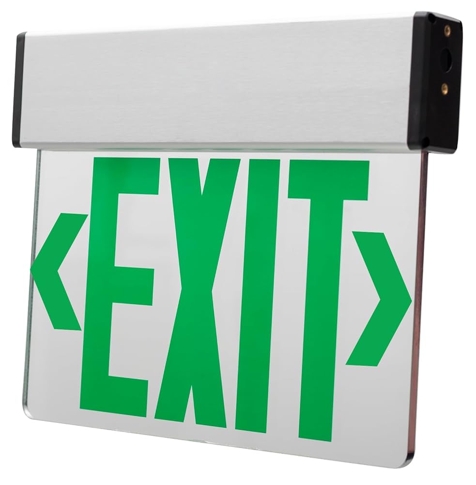 Exit light above door